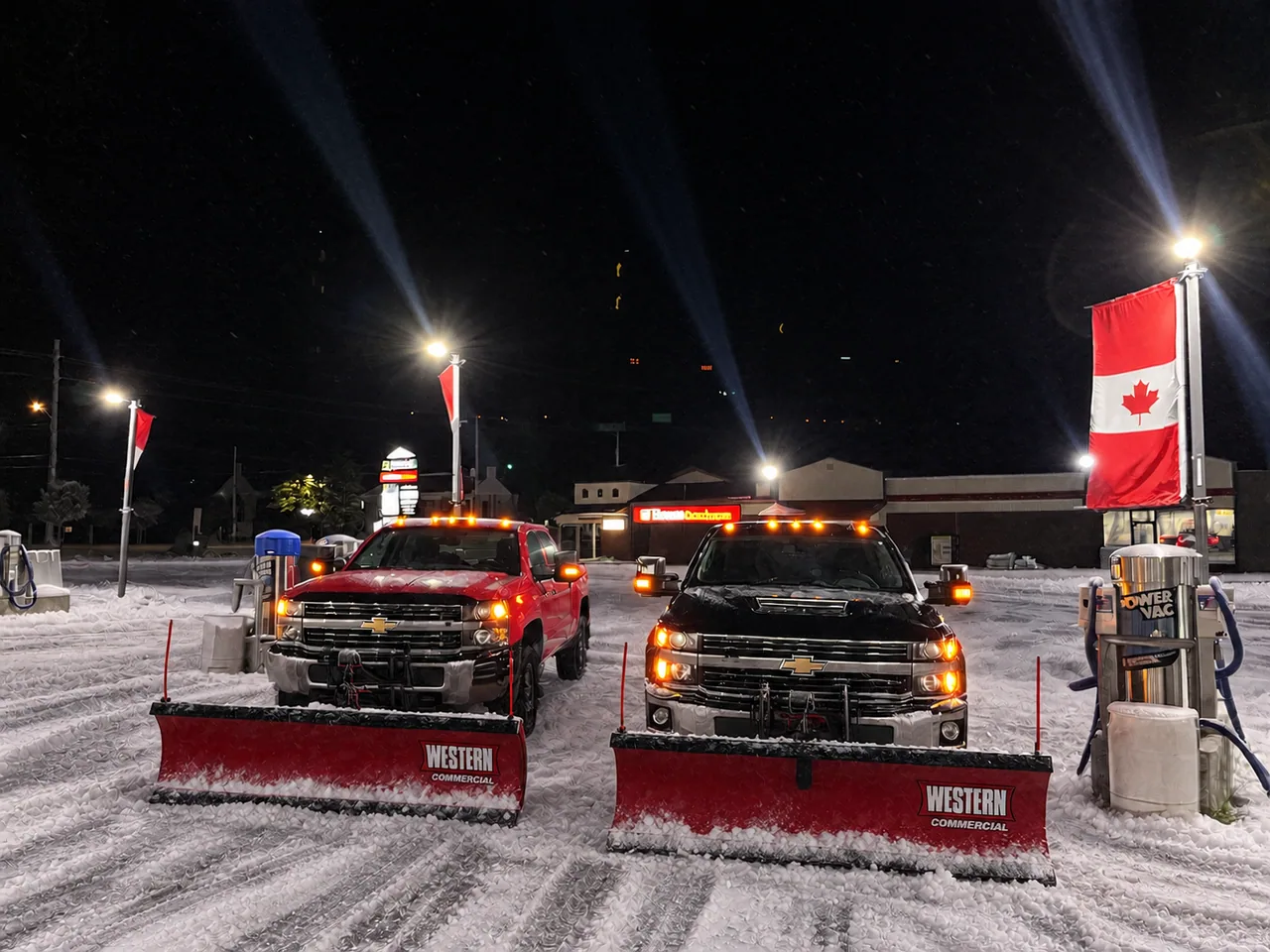 Los Chicos snow plow trucks ready for winter service